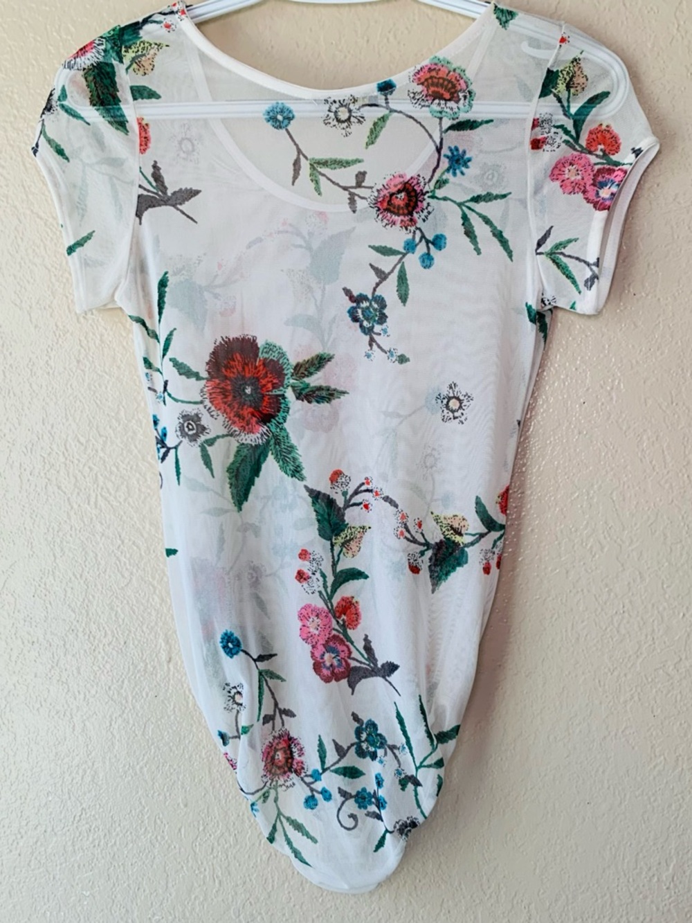Unique 21 USA Sheer Floral Mesh Cottagecore Fairy Bodysuit Size M - Picture 4 of 5
